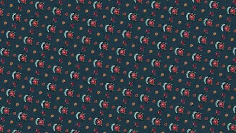 May 11 2026 Dark Navy Vintage Tattoo Flash Seamless Pattern Old School Floral Stock Illustration