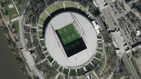 May 12, 2025 – Leipzig, Germany, Red Bull Arena Leipzig zoom in Video stock 309414383