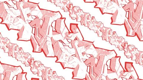 May 12 2026 Soft Pink Graffiti Letter Seamless Pattern Large Scale Urban イラスト素材