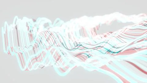 May 13 2026 Abstract White Cyan Pink Glowing Wave Lines Soft Light on White 4K 스톡 일러스트