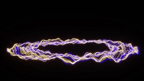 May 13 2026 Elliptical Ring of Light Lines Blue Gold Energy Vortex Loop 4K Stock Footage 334790062