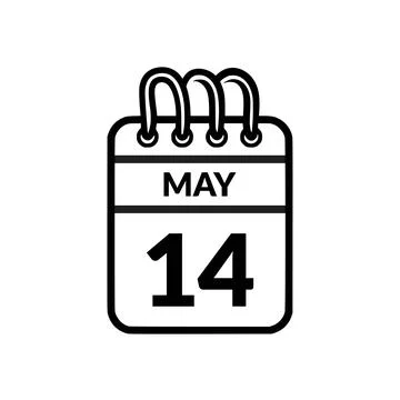 May 14 Calendar icon vector illustration. Stock Illustration