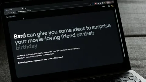 MAY 18, 2023: Watching Google Bard Official Homepage Website, Generative Stock Footage 241509564