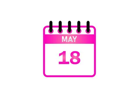 May 18 Calendar Icon Illustrazione stock