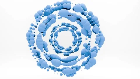 May 19 2026 Blue White Organic Bubble Spiral Loop Abstract 3D Render Medical Stock Footage 335236626
