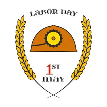 May 1st. Labor Day. Helmet Icon Stock Illustration