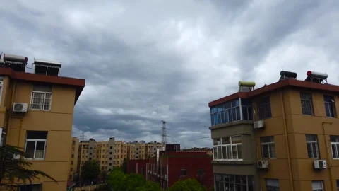 May 2, 2023, urban edge in China  4K real-shot time lapse of storm clouds Stock Footage 320092736