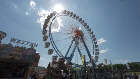 May 2, 2025. Munich, Germany. Riesenrad von Willenborg auf der Fruehlingsfest in Stock Footage 315686399