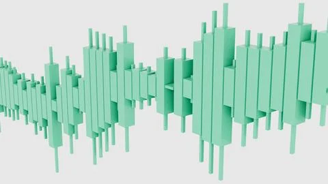 May 2 2026 Teal Mint Chart Stock Market Trading Finance Minimal 3D Render Stock Illustration