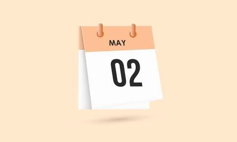 May 2 - calendar and Time planner. Daily Calendar Icon reminder. Vector Ill.. Stock Illustration