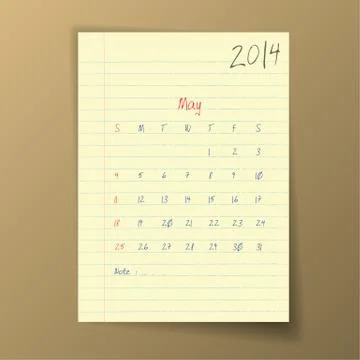 May 2014 calendar Stock Illustration