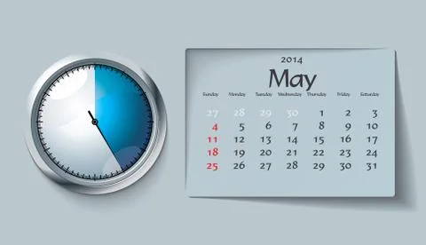 May 2014 - calendar Stock Illustration