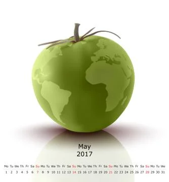 May 2017 tomato calendar Stock Illustration