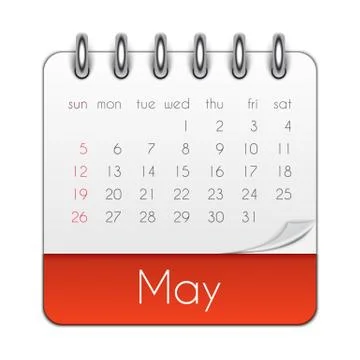 May 2019 Calendar Leaf Template Vector Illustration Stock Illustration