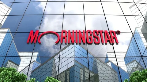 May 2019, Editorial use only, Morningstar Inc. logo on glass building. Stock Footage 107479519