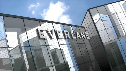 May 2019, Editorial use only, Everlane Inc logo on glass building. 動画素材 107825552
