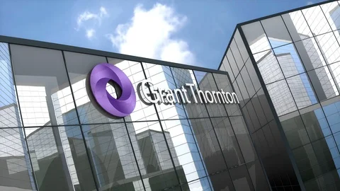 May 2019, Editorial use only, Grant Thornton logo on glass building. Stock Footage 107973185