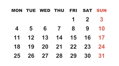 May 21, 2026, Animated 2030 planner showcasing May calendar, highlighting May Stock Footage 320081852