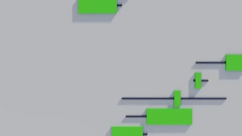 May 23 2026 3D Candlestick Chart Perspective Fly-Through Seamless Loop 4K Stock Footage 335489134