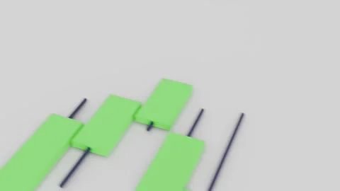 May 23 2026 3D Candlestick Chart Bullish Candles Seamless Loop Animation 4K Stock Footage 335489136