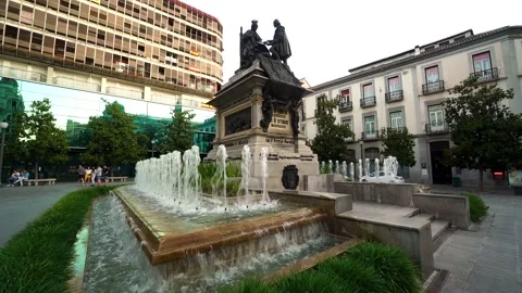 May 24, 2020: Granada, Spain. Evening view of Isabella the Catholic Area of Stock Footage 137451496