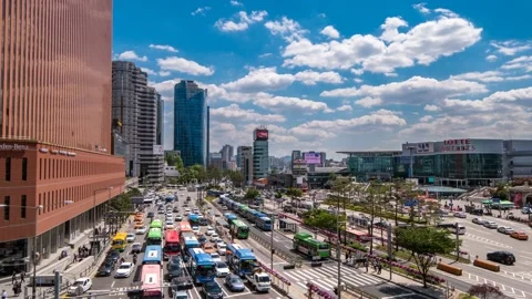 May 26, 2017. Taking city view around Seoul Station with Time lapse 動画素材 145890486