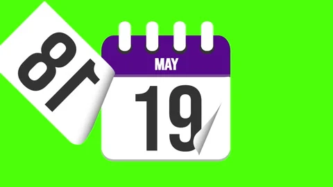 May 27. Calendar appearing, with the pages dropping down to the date may 27. Stock Footage 292585846