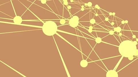 May 29 2026 Golden Plexus Network Animation Amber Background 4K Loop Stock Footage 335863225