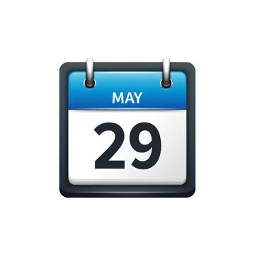 May 29. Calendar icon.Vector illustration,flat style.Month and date.Sunday 스톡 일러스트