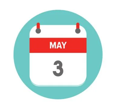 May 3. Vector flat daily calendar icon. Date and time, day, month. Holiday -  Stock Illustration