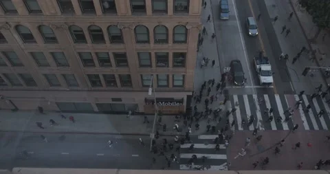 May 30 2020 BLM Protests Vandalism of T-Mobile Store Downtown Los Angeles Stock Footage 197896345