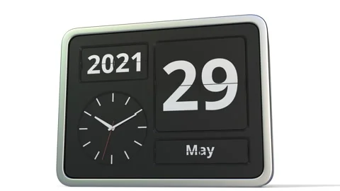 May 30 date on the flip clock calendar, 3d animation Video stock 146511256