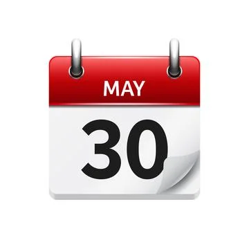 May 30. Vector flat daily calendar icon. Date and time, day, month. Holiday. Stock Illustration