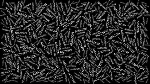 May 31, 2020. Amazon logo text illustration on black background Stock Illustration