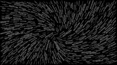 May 31, 2020. Amazon logo text illustration on black background Stock Illustration