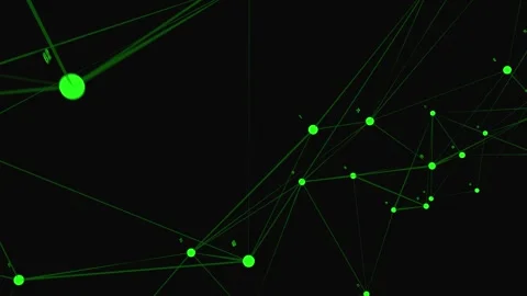 May 31 2026 Abstract Green Plexus Network with Dynamic Numbers 4K Loop Stock Footage 336027477