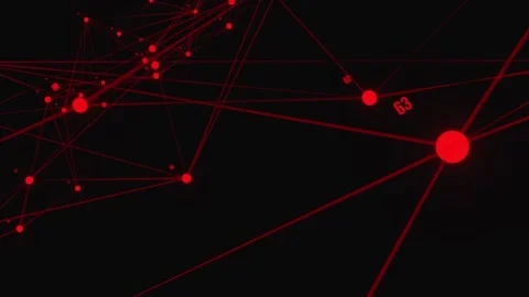 May 31 2026 Abstract Red Plexus Network with Dynamic Numbers 4K Loop Stock Footage 336027474