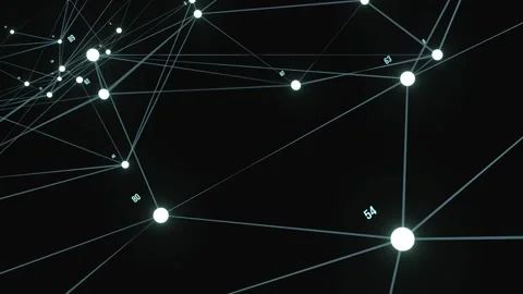 May 31 2026 Bright White Glowing Plexus Node with Dynamic Numbers 4K Loop Stock Footage 336027473