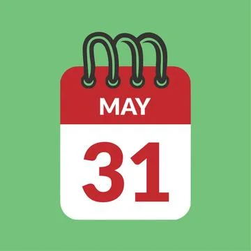 May 31 Calendar icon vector illustration. Stock Illustration