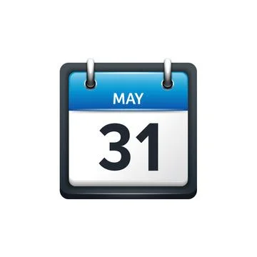 May 31. Calendar icon.Vector illustration,flat style.Month and date.Sunday Stock Illustration
