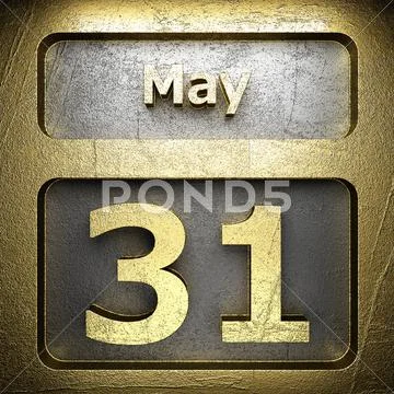 May 31 golden sign Stock Illustration