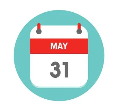 May 31. Vector flat daily calendar icon. Date and time, day, month. Holiday - Stock Illustration