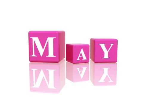 May in 3d cubes Stock Illustration