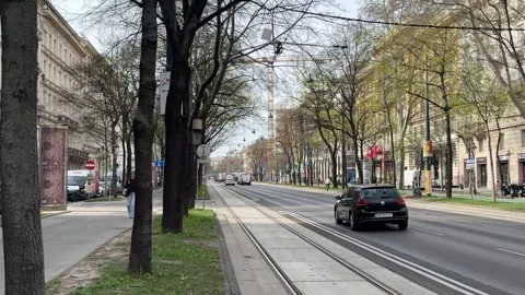 May 4, 2025 - Vienna, Austria - Cars on the Ringstrasse boulevard Stock Footage 338052497