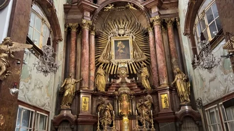 May 4, 2025 - Vienna, Austria - Mariahilf Catholic Church Stock Footage 338052649