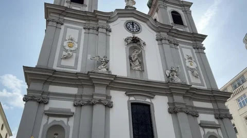 May 4, 2025 - Vienna, Austria - Mariahilf Catholic Church Stock Footage 338052662