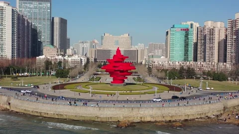May 4th square of Qingdao, China Stock Footage 167205033