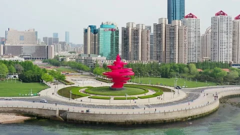 May 4th square of Qingdao, China Video stock 193994531