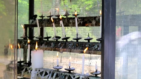 May 5, 2024. Akiu, Sendai, Miyagi Prefecture, Japan.Akiu Shrine (candle flame Stock Footage 282065393