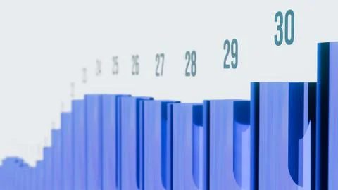 May 5 2026 Blue 3D Bar Chart Financial Growth Visualization Business Analytics Stock Illustration